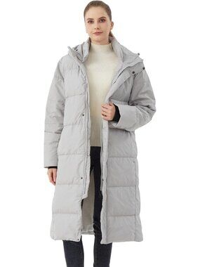 Cozy Women's Long Hooded Puffer Jacket, 700 Fill Power Down Coat for Winter